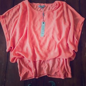 Joseph A Dolman Sleeve Chiffon Top